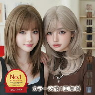 ウィッグ セミロング ストレート 自然 フルウィッグ かつら ミドル ウイッグ バレない レディース 前髪あ…