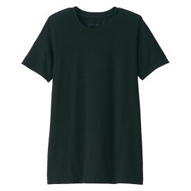 無印良品 あったか綿 クルーネック半袖Tシャツ 紳士 M（チェスト88-96） 黒