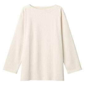 無印良品 太番手ボートネック長袖Tシャツ 婦人 M　(バスト：80-86　身長：155-161） 生成