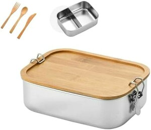 食器付 女性 男性 食洗機対応 電子レンジ対応 ランチ箱 味混ぜ防止 1段 大容量 ランチポータブル食品容器子供大人 木製蓋密封さ