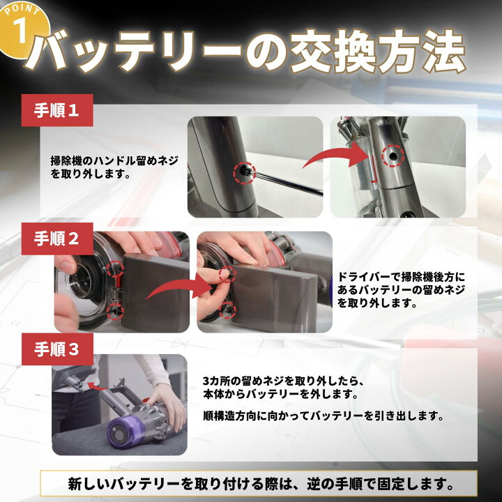 楽天市場】ダイソン V10 バッテリー Fluffy SV12 互換 25.2V 4000mAh 