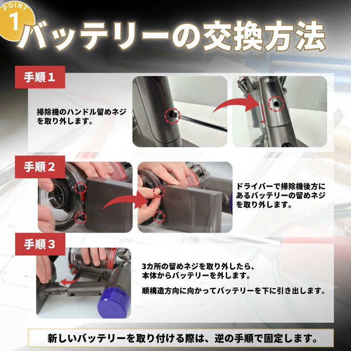 楽天市場】【楽天1位獲得！】ダイソン v8 バッテリー 互換 掃除機 SV10 