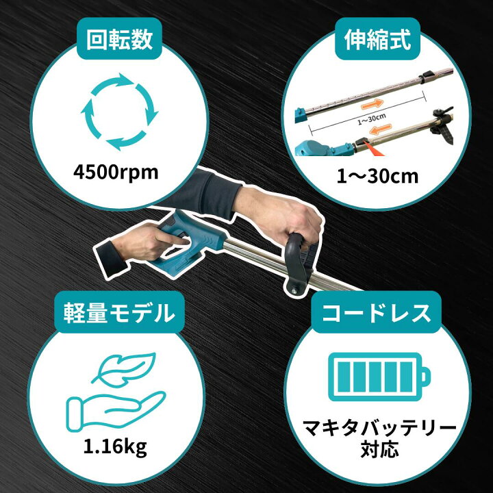 楽天市場】マキタ 草刈り機 18V 充電式 軽量 互換 電動 14.4V 11点 