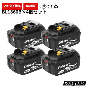 BL1860B ݊ }L^ obe[ e 18v 6.0Ah makita DC18RC DC18RA DC18RF DC18RD BL1830 BL1830B BL1850 BL1860 BL1890B (BL1860B/4)