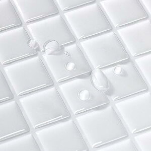 【売れ筋】 タイルシール 防水 耐熱 キッチン 洗面所 トイレ DIY 家具やアイテムの装飾 タイルシート 壁紙シール 3D リメイクシート (30x30cm, 10枚, モザイク・ホワイト)