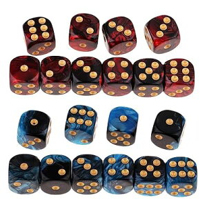 ���ʑ� �T�C�R�� 20���� 6�ʃ_�C�X 16mm 2�F �{�[�h�Q�[�� �_�bTRPG Dungeons and Dragons �e�[�u���Q�[���p (�u���[ �u���b�N+���b�h�u���b�N)