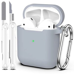 AirPods P[XJo[AAirPods  2 Ƒ 1 p̃\tgVRՌzیP[XAXL^b`L[`F[ƃN[jOLbgtAtg LED AO[