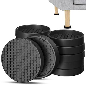 滑り止めシート ソファ滑り止め 12個入り キャスター 足 保護 家具・ソファー・ベッド・床・机・傷防止 防音シリコンマット 強力(Small-丸型 直径5cm ブラック)