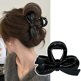 ヘアクリップ 大きめ クリップ 髪留め 強力 クリップ しっかりとまる バレッタ ヘアアクセサリー リボン バレッタ 大きめ おしゃれ バンスクリップ 大きめ 毛量多い 大人 可愛い リボン 髪飾り hair clip 髪クリップ 優雅 エレガント