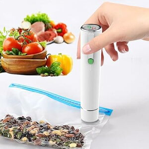 真空パック機 手持ち式 超小型真空パック機 真空ポンプ 真空包装機 電動真空パック機 TYPE-C 充電式 鮮度長持ち コードレス 携行便利 吸引力最大65kpa 脱気 密封 家庭用 急速 軽量 操作簡単 コ