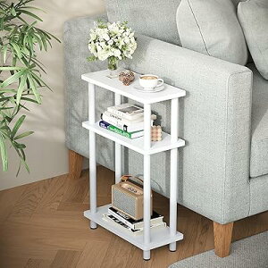 サイドテーブル スリム ナイトテーブル 天然木 ベッドサイドテーブル おしゃれ ミニテーブル ベッド横 サイドラック 木目調 収納棚付き テーブル 小さい 小型 雑誌テーブル ソファサイド カ