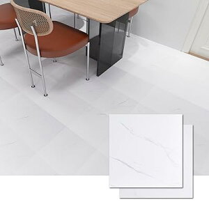 フロアタイル 置くだけ 大理石 床 シート 54枚/約3畳 クッション フロア マット トイレ 防水 フロリング マット 玄関 床 diy 張り替え リメイク シート 床材(白Xグレー 型番号803)