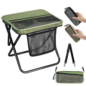 【2025年新型アップグレード】折りたたみ椅子 コンパクト 屋外用椅子 超軽量折りたたみ ネットポケット サイド 携帯用 キャンプ 旅行 列に並ぶ 登山 釣り 待合 観戦 3つのポケット グリーン