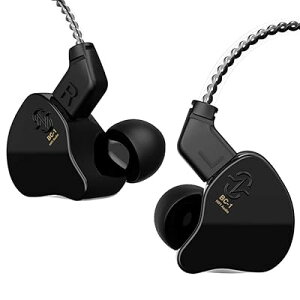 CCZ Melody Monitor �C���z�� �L�� �}�C�N�t�� IEM HiFi Bass 1DD 1BA�n�C�u���b�h ���O���\�ȃP�[�u�� �X�}�[�g�t�H��/PC/�^�u���b�g/�Q�[��/�r�f�I/���y/�ʘb�p (�}�C�N�t���A�_�[�N�u���b�N)