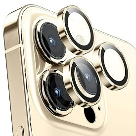 カメラフィルム iPhone 14Pro/14Pro Max用 カメラカバー 9Hガラス アルミ合金製 カメラ保護 キズ防止 耐衝撃 高透過率 アイフォン 14プロ/14プロマックス用 カメラレンズカバー ゴールド