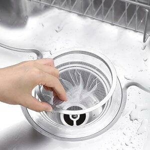排水口 ゴミ受け 水切りネット100個付属 排水溝 水切りネットホルダー ステンレス製 キッチン用 排水口リング バスケットいらず 浅型 枠がより広く 重く 浮かない 流し台 シンク らくポイホ