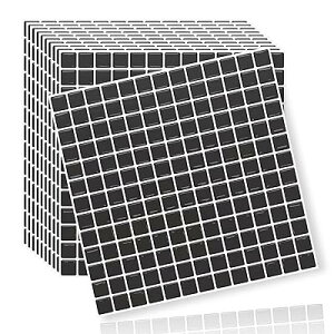 タイルシール 防水 耐熱 キッチン 洗面所 トイレ DIY 家具やアイテムの装飾 タイルシート 壁紙シール 3D リメイクシート (25x25cm, 20枚, モザイク・ブラック)