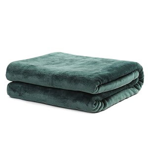 毛布 ダブル 冬用 ブランケット 大判 マイクロファイバー 柔らかい肌に優しい フランネル 洗える 静電気防止 四季通用 (モスグリーン, 200×180 cm)