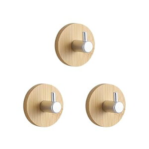 壁掛けフック 収納用 耐荷重10KG 楠竹の材質 キッチンツール タオルフック コート掛け 玄関 洗面所 お風呂場 浴室 便利 ウォール 壁のフック 壁に付けられる家具 簡易インストール くぎフリ