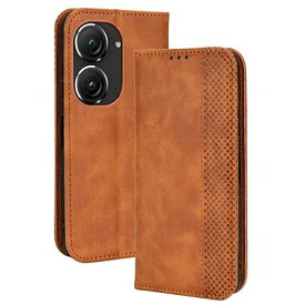 Asus ZenFone 9 / Asus ZenFone 10 ケース スマホケース 手帳型 シンプル カバー 手帳型ケース ZenFone9 / Zenfone10 高級PU レザー カバー カードポケット 手作り スタンド機能付き 全面保護 マ