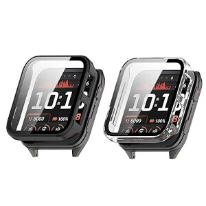 �P�[�X For Garmin Venu X1 �ی�P�[�X �y2���Z�b�g�z �ی�J�o�[ �K���X�t�B���� ��̌^ �V�f�U�C�� PC+�K���X�f�� �S�ʕی� �ϏՌ� ���h�~ �����ȒP �����ߗ� �����x �J�o�[ Garmin Venu X1 �Ή� (�N��
