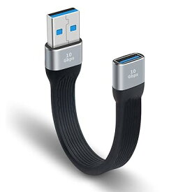 USB 延長 短いUSB 3.0 延長ケーブル 10Gbps 高速データ転送 FPC USBケーブル 柔らかい Type A オス メス USB 延長コードパソコン&デスクトップ用 ，13cm