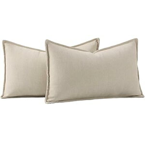 模様付き シェニール クッションカバー 2枚セット 柔らかい ショート シェニール ベルベット 装飾的な 枕カバー 贅沢 スタイル クッションケース ソファ用 寝室用 30*50 cm ベージュ