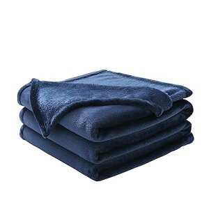 あったか毛布 軽量 もうふ ブランケット 冷房対策 春夏用 オールシーズン 洗える 暖かい ふんわり なめらか 吸湿発熱 マイクロファイバー 柔らかい 静電気防止 シングル ネイビー