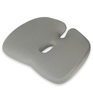 チェアパッド 低反発 椅子 クッション 厚め7cm お尻が痛くならない 裏面滑り止め加工され 通気性 40x38x7cm (グレー)