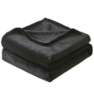 毛布 暖かい 軽量 柔らかく肌触り フランネル 洗える 静電気防止 ブランケット なめらか ふんわり 速乾 マイクロファイバー シングル・140x200cm ブラック