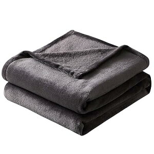 毛布 暖かい 軽量 柔らかく肌触り フランネル 洗える 静電気防止 ブランケット なめらか ふんわり 速乾 マイクロファイバー シングル・140x200cm ダークグレー