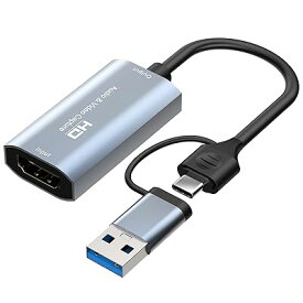 【2024】HDMI キャプチャーボード 4K 60Hz HDMI - USB 3.0/Type C ビデオキャプチャー HDMI USB 変換 小型軽量 ゲーム録画/HDMIビデオ録画/ライブ配信用 Windows/Linux/MAC/Androi
