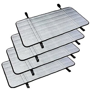 エアコン室外機カバー 2枚セット 80x40cm エアコンカバー 日よけ 雨よけ 雪除け 防水 防塵 汚れ対策 省エネ 節電 断熱 保温 遮熱保護 暖房効率アップ 温度上昇 抑える エコ 設置簡単 アルミ 室