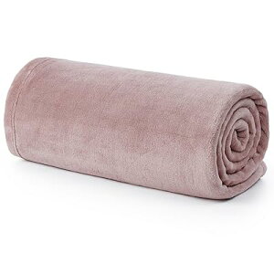 毛布 もうふ 夏用 ひざ掛け ひざかけ 膝掛け ブランケット ハーフケット マイクロファイバー 柔らかく肌触り 暖かい 洗える 静電防止 四季適用 (70x100,スモーキーピンク)