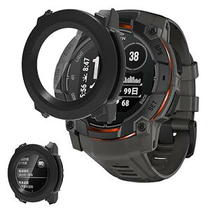 For GARMIN(K[~)Instinct 3 Dual Power/AMOLED 50mm pP[X̌^ KX یJo[ Sʕی KX 9HیtB+PCJo[ ȒP ϏՌ ߗ wh~ (ubN)