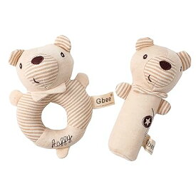りんりんスティック ラトル がらがら おもちゃ 赤ちゃん 布のおもちゃ クマ オーガニックコットン 出産祝い 知育玩具 新生児 子供 ベビー ギフト プレゼント