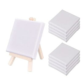キャンバスボード 8個入り 正方形 純綿 ミニキャンバス 絵画ボード 練習用向け 初心者 絵画ボード 画材 油絵 アクリル絵 (10*10cm)