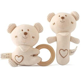 りんりんスティック ラトル がらがら クマ 熊ちゃん おもちゃ 赤ちゃん 布のおもちゃ オーガニックコットン 出産祝い 知育玩具 新生児 子供 ベビー ギフト プレゼント