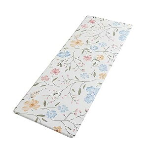 キッチンマット 花柄 小花デザイン 田園風 北欧 おしゃれ 拭ける 防水 防汚 防炎 滑り止め PVC素材 台所マット 45×240cm 厚さ10mm ナチュラル フロアマット