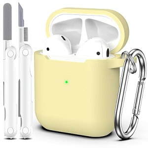 AirPods P[XJo[AAirPods  2 Ƒ 1 p̃\tgVRՌzیP[XAXL^b`L[`F[ƃN[jOLbgtAtg LED ACG[
