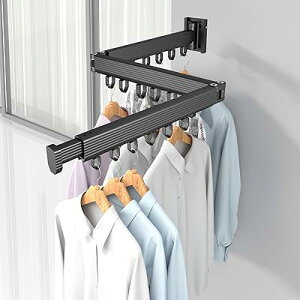 室内干し 折りたたみ式 壁掛けハンガーラック 洗濯物干し 折り畳み式 物干しラック 三段式 防風設計アルミニウム 伸縮タイプ 隠し物干し ウォールハンガー 省スペース 服掛 布団干しなど用