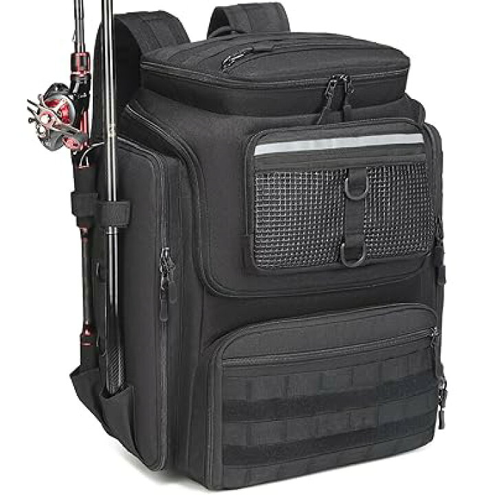 楽天市場】ロッドホルダー付き釣りバックパック - 45L 大型防水 