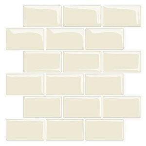 タイルシール キッチン 耐熱 防水 洗面所 トイレ DIY 家具やアイテムの装飾 タイルシート 壁紙シール 3D リメイクシート (30x30cm, 4枚, 北欧ライトアプリコット)