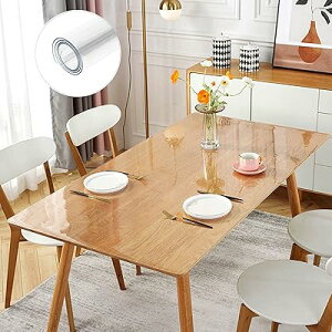 �e�[�u���}�b�g ���� 55x110cm PVC�� �e�[�u���N���X �N���A �r�j�[���}�b�g ����1.5mm ����h�~ �������H �ϔM ��^���� �ŏk�܂Ȃ� (����1.5mm, 55*110cm)