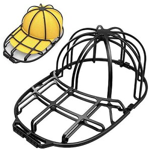 キャップウォッシャー 帽子 洗濯 野球帽ウォッシャー 収納 吊り下げ収納 大人用 子供用 型崩れ防止 シワ防止 洗濯機 手洗いの面倒から解放 ブラック