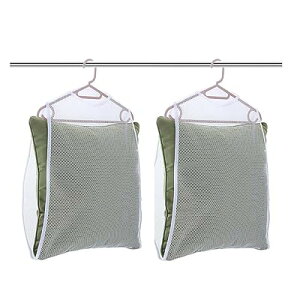 枕 干し ネット 物干しネット まくら ぬいぐるみ クッション 座布団 など を干し ネット 物干し掛け ハンガー 乾燥 梅雨時期最適 ホワイト(2個セット)