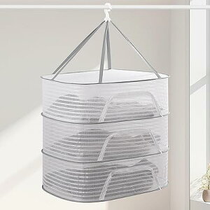 物干しネット 3段 型崩れ防止 平干しネット 折りたたみ収納 平置きネット コンパクト 防風 通気性 ニット干し 円形 干し網 野菜 果物 落下防止 衣類変形防止 吊り下げ式フック 室内 屋外 乾