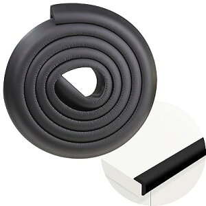 コーナーガード コーナークッション クッション 家具の角を保護 ケガ防止 衝撃吸収 L型 両面テープ付き ブラック 長さ2m