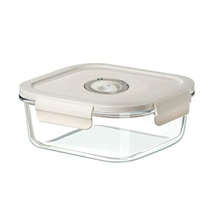 真空保存容器 耐熱ガラス 1230ML (プレミアムモデル)- 食品保存、鮮度長持ち 漏れ防止 食品真空保管ボックス 電子レンジ・冷蔵・冷凍OK、食洗機対応、におい移り防止、気密 衛生的、お手入れ