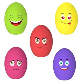 犬 おもちゃ 音が鳴る 噛むおもちゃ 卵 【5点セット・絵文字】 可愛い柄 ストレス解消 運動